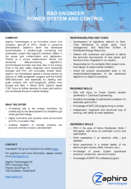 Zaphiro Recruiting R&D Engineer Power System and Control